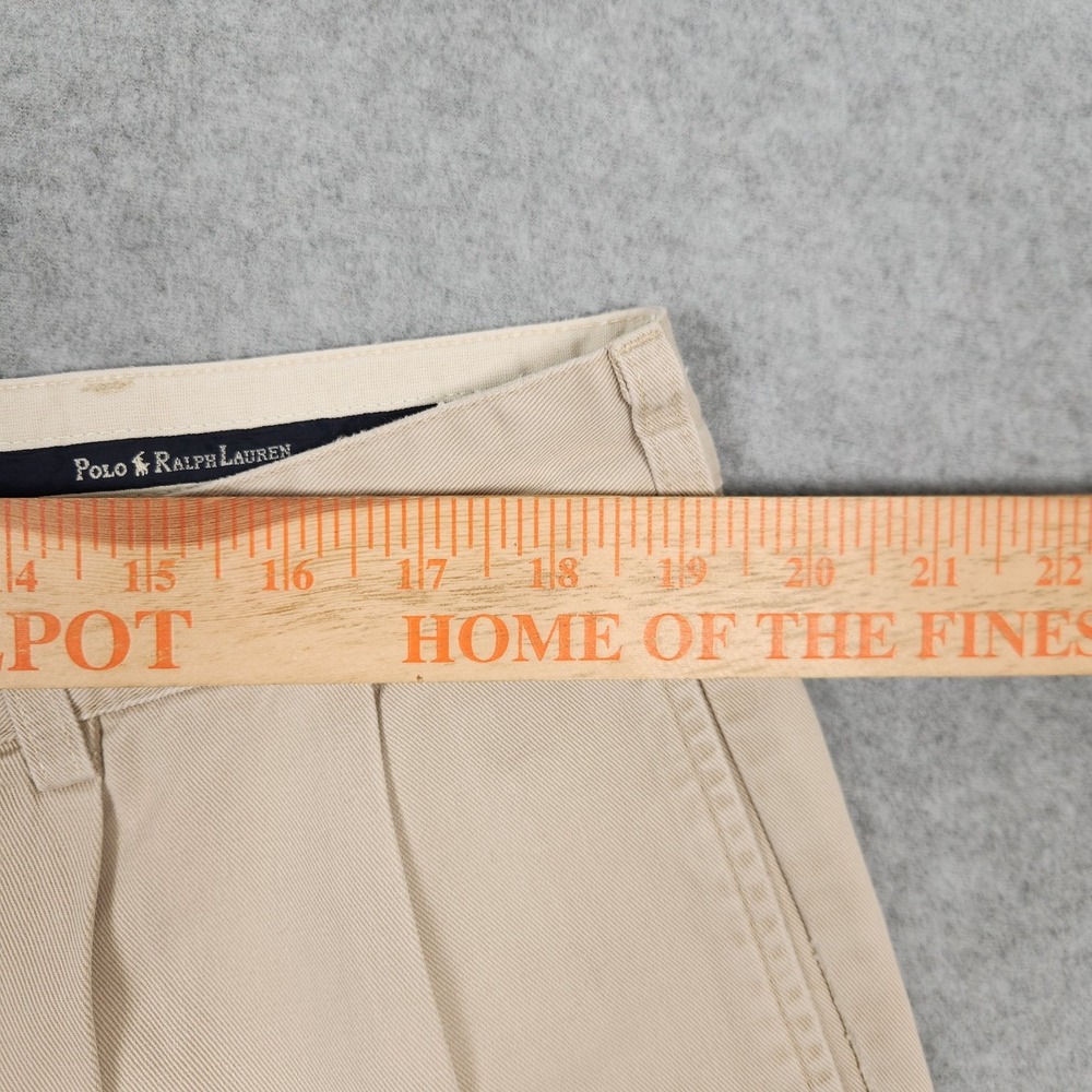 Vintage Polo Ralph Lauren Hammond Pant 40x30 (Act 38x30) Tan Pleated Chino USA - Picture 15 of 16